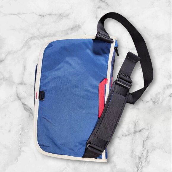 Timbuk2 Small Messenger Bag Red Blue White Trim w/ Cross Strap Excellent - Picture 3 of 8